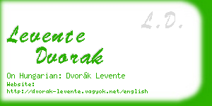levente dvorak business card